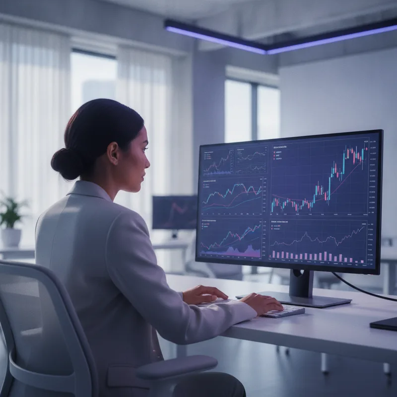 Focused investor reviewing a portfolio strategy on screen